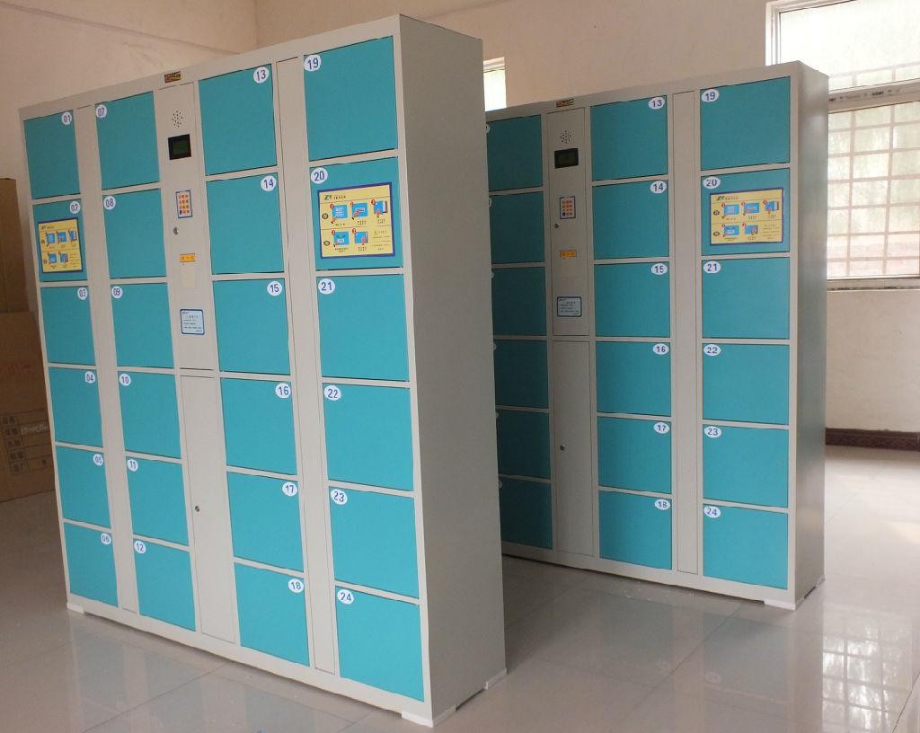 商场电子存包柜 24门/36门超市条码扫描储物柜，自助寄存柜密码指纹全解析